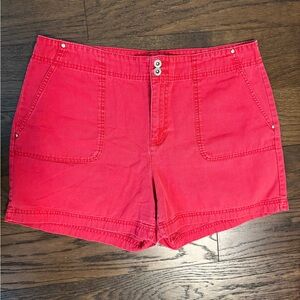 Vintage Tommy Hilfiger Jeans Canvas Shorts Women’s 14 Red‎ 90s Y2k Preppy High